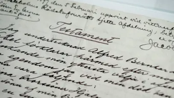 Bildausschnitt des Testaments von Alfred Nobel