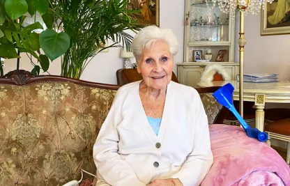 Die Fahrdienstkundin Heidi Lanz