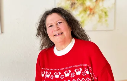 Eine Freiwillige, die sich im Sprachtreff engagierte